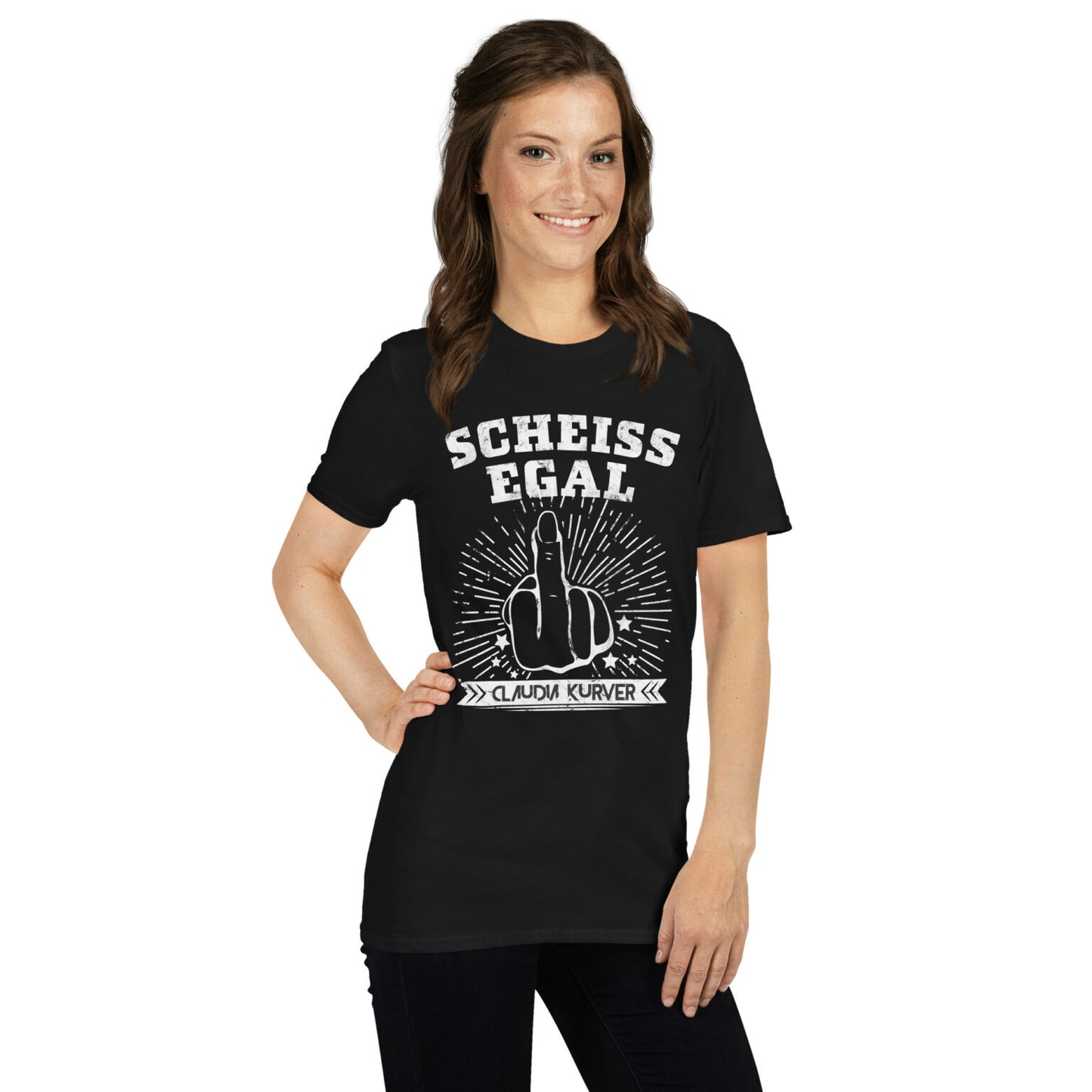 Unisex T-Shirt mit Brustaufdruck (Scheissegal-Kollektion)