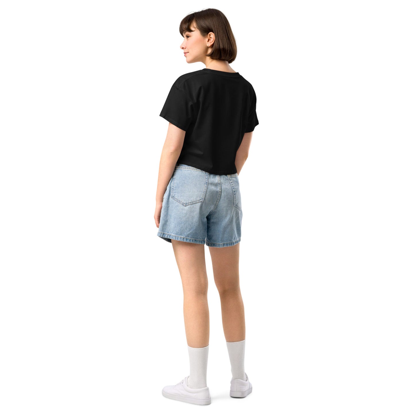 Damen Crop-Shirt mit Brustaufdruck (For the Ladies-Kollektion)