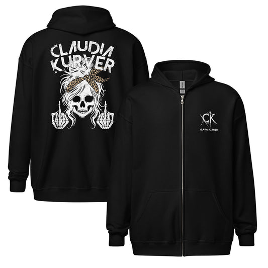 Unisex Zipp-Hoodie mit Brust- und Rückenaufdruck (For the Ladies-Kollektion)