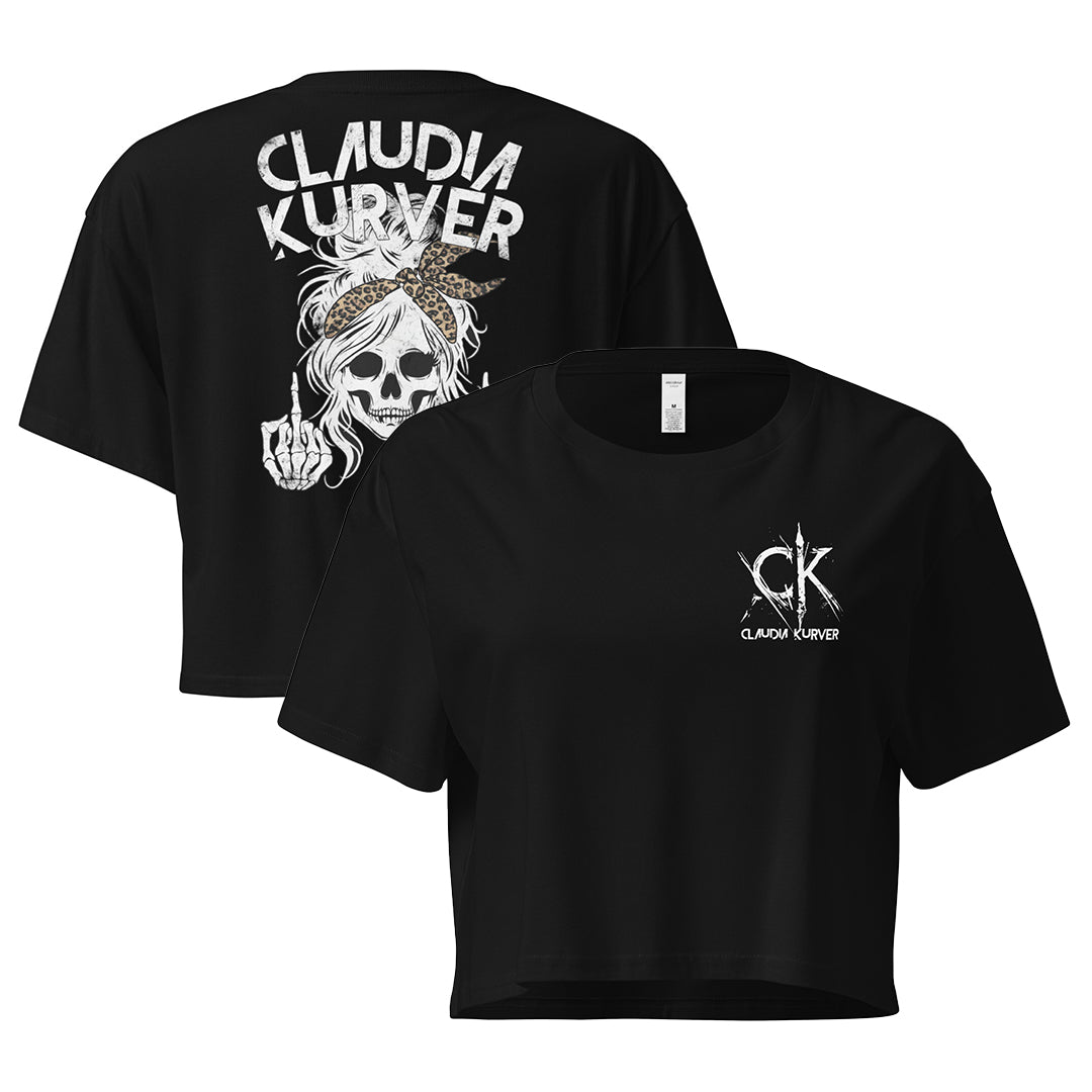 Damen Crop-Shirt mit Brust- und Rückenaufdruck (For the Ladies-Kollektion)