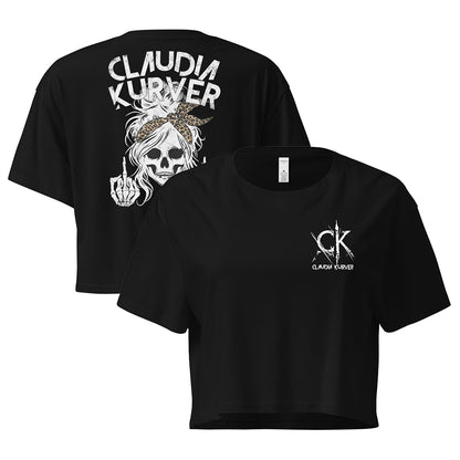 Damen Crop-Shirt mit Brust- und Rückenaufdruck (For the Ladies-Kollektion)