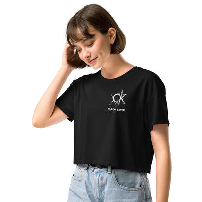 Damen Crop-Shirt mit Brust- und Rückenaufdruck (For the Ladies-Kollektion)